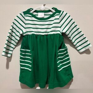 Hanna Andersson Christmas Winter Green White Peppermint Dress, 12-18 Months